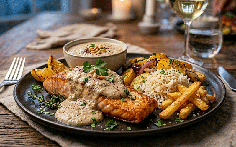 lachs tahina